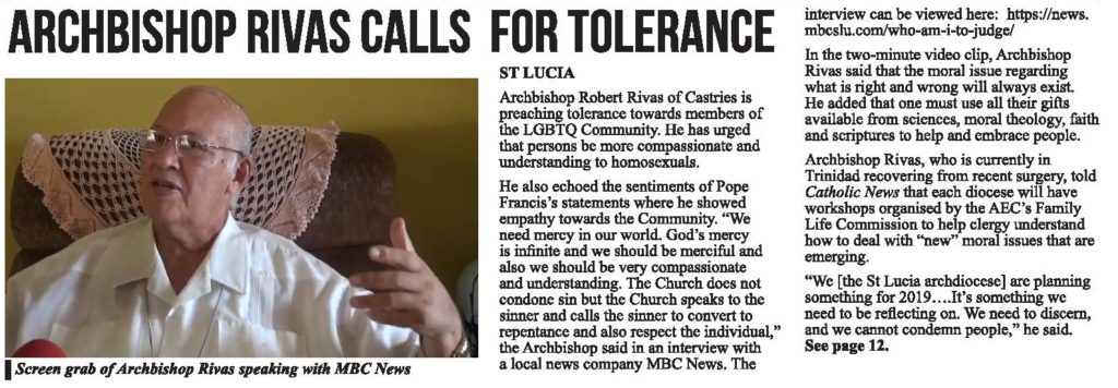 Archbishop Rivas calls for tolerance – Antilles Episcopal Conference