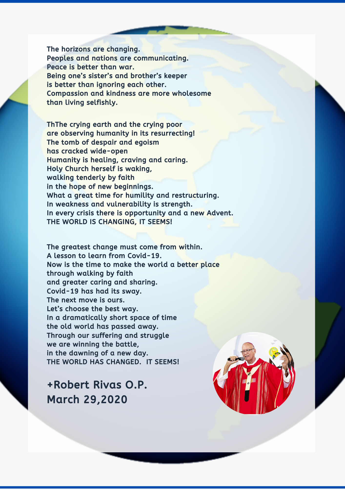 The World is Changing, It Seems – Archbishop Robert Rivas – Antilles ...